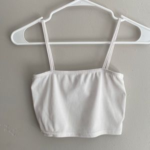 White Cropped Tank